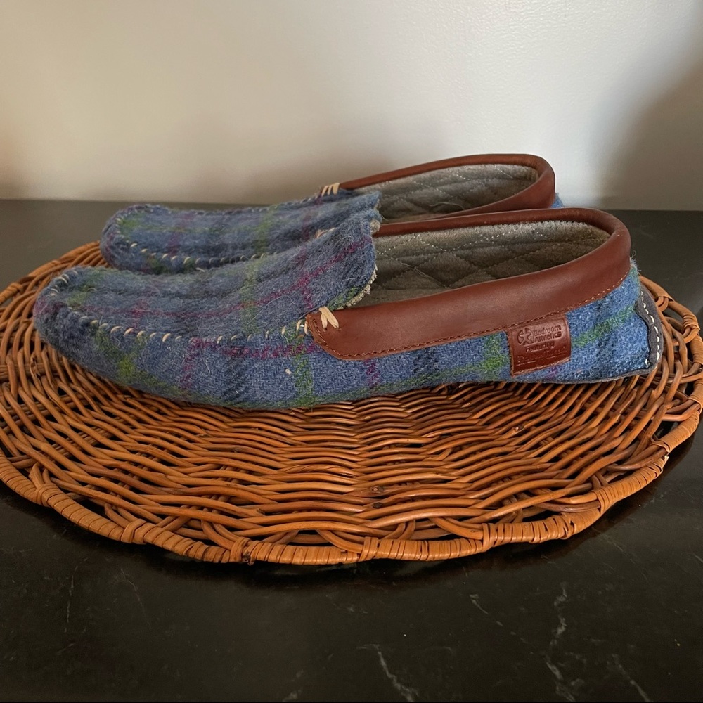 Harris Tweed Men’s Blue Plaid Slipper